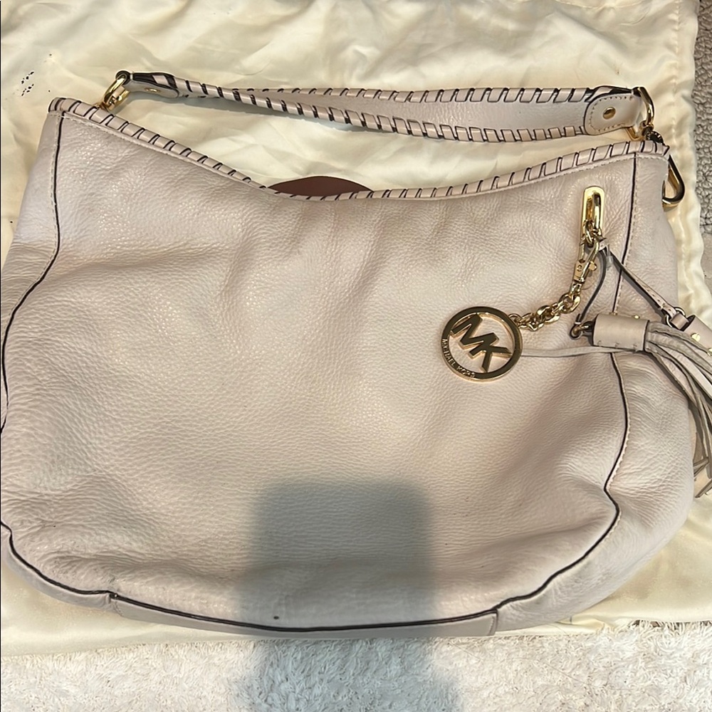 MICHAEL Michael Kors Cream Hobo Bag with Chain Strap